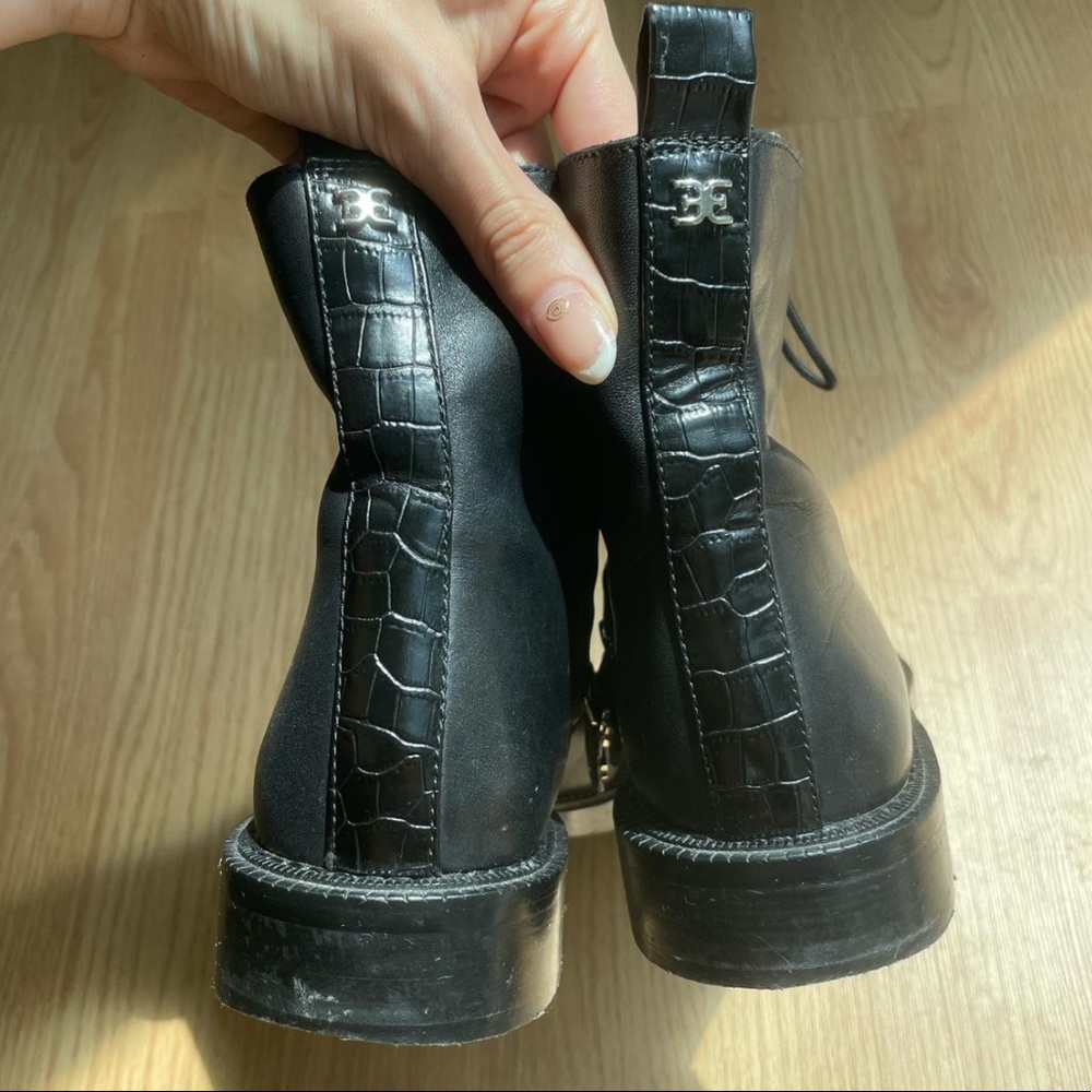 Sam Edelman lace up leather combat boots size 9 womens